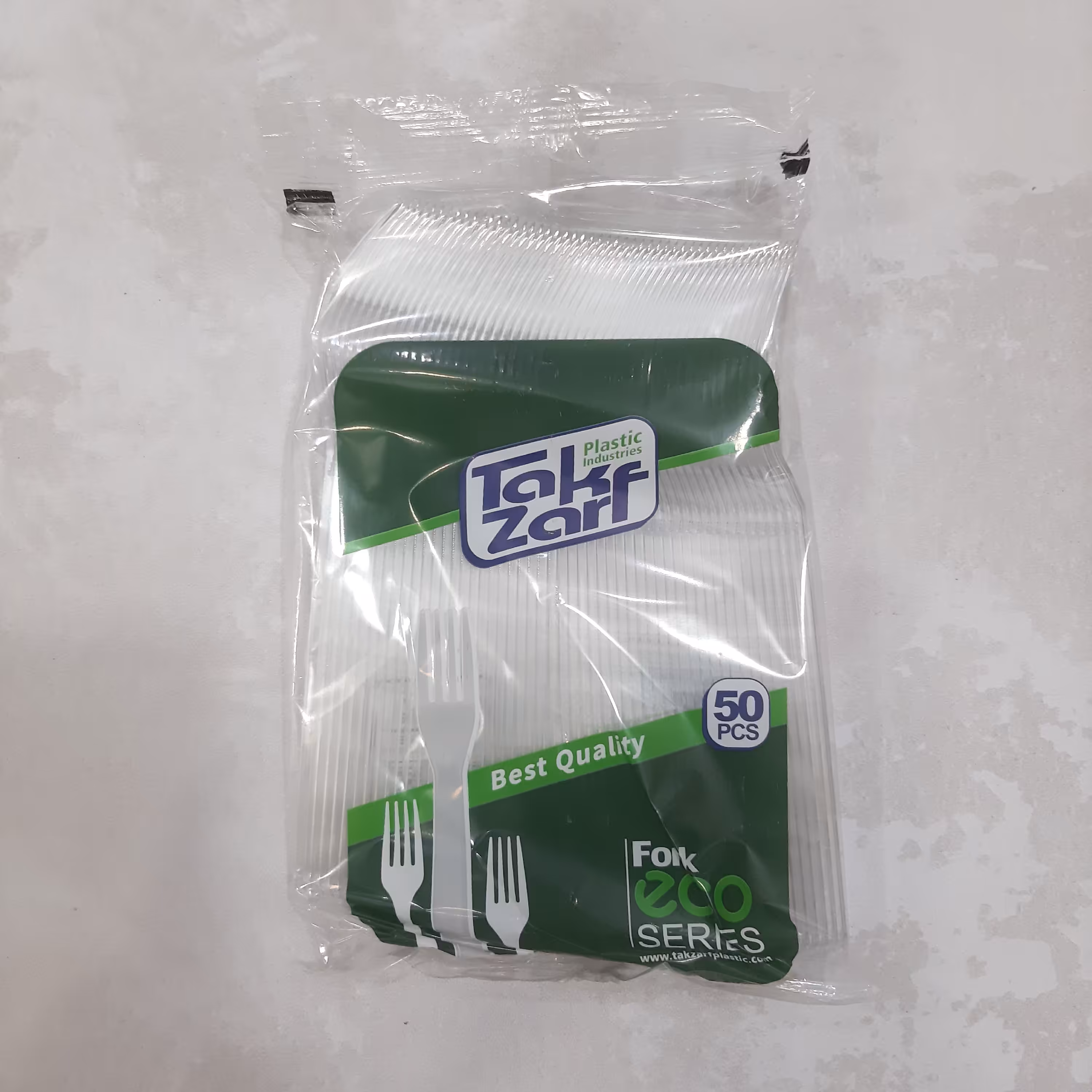 چنگال سفید ساده یکبار مصرف بسته 50 عددی(تولدی)