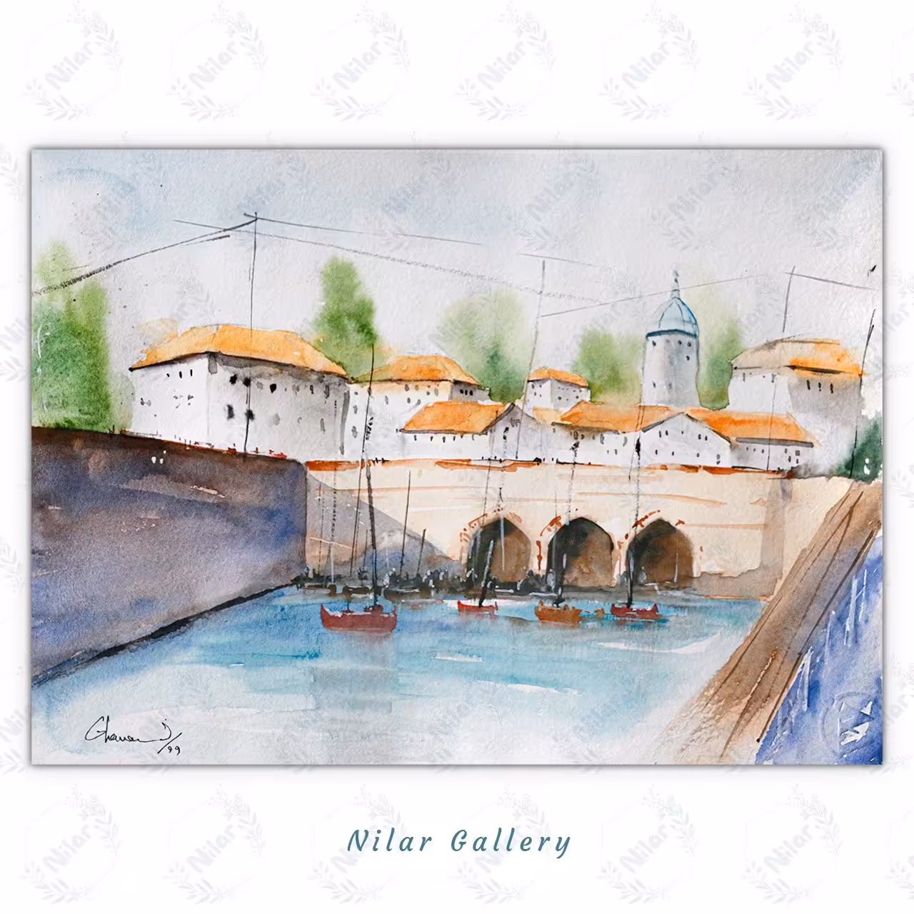 تابلو آبرنگ لنگرگاه