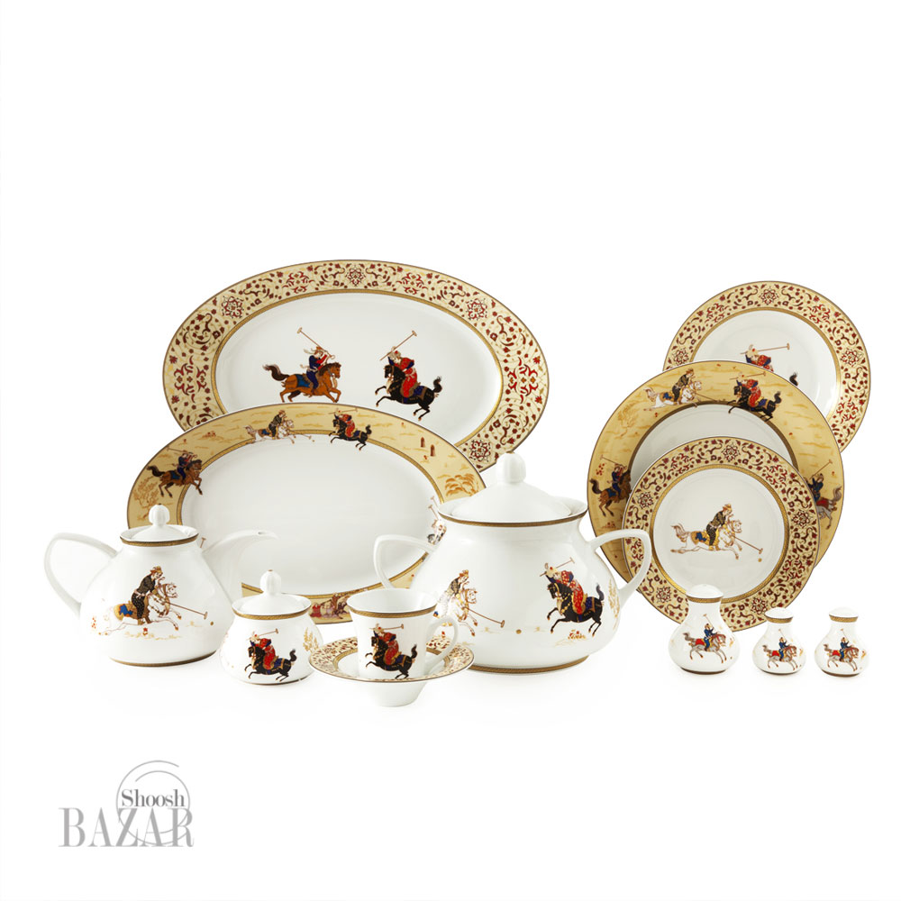 سرویس چینی 108 پارچه زرین طرح چوگان 12نفره