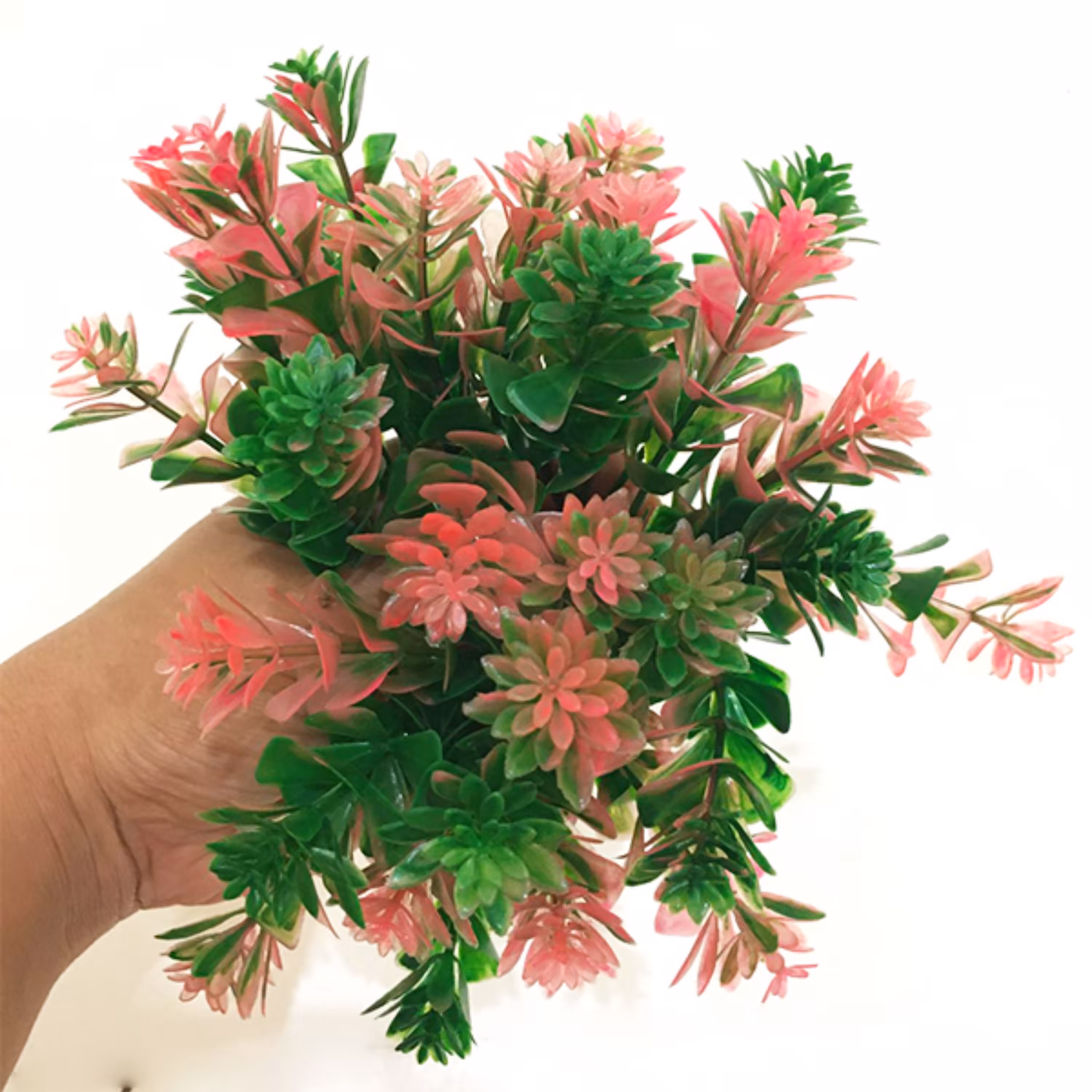 برگ مصنوعی مدل سرگل دار میخکی 3 شاخه رنگ صورتی بسته 20 عددی