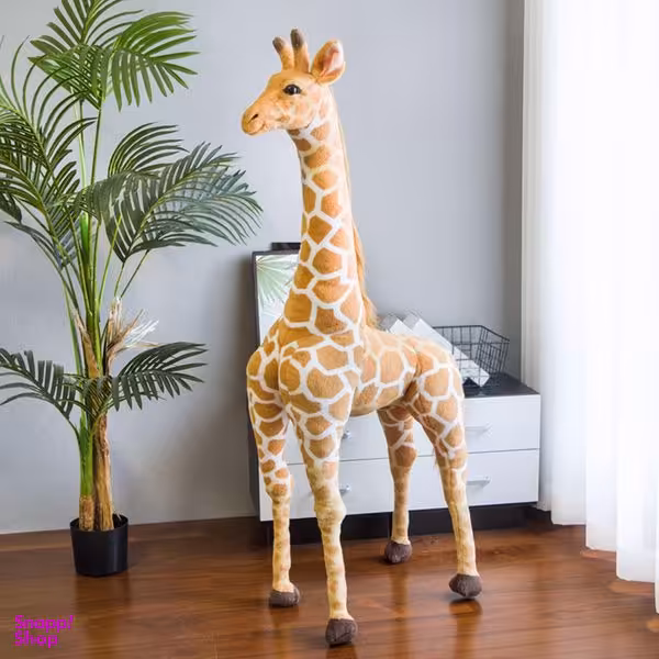 عروسک طرح زرافه مدل نچرال کد JIMI110 ارتفاع 100 سانتی‌ متر