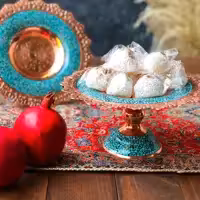 شیرینی خوری مسی فیروزه کوب قطر 25