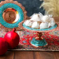 شیرینی خوری مسی فیروزه کوب قطر 25