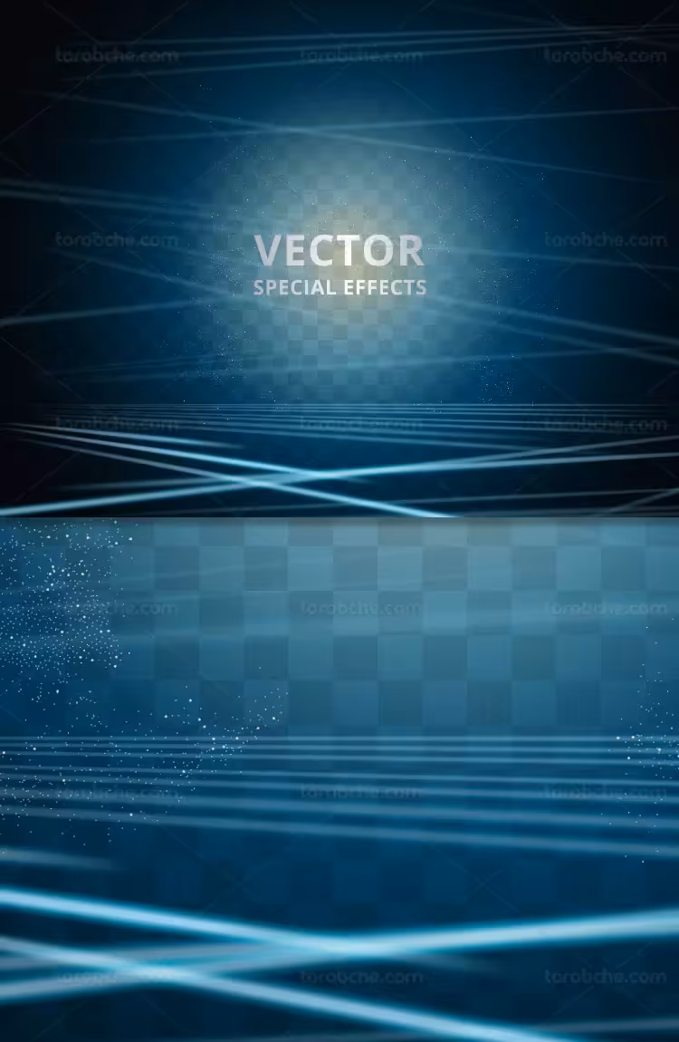 وکتور افکت آبی درخشان | گرافیک با طعم تربچه