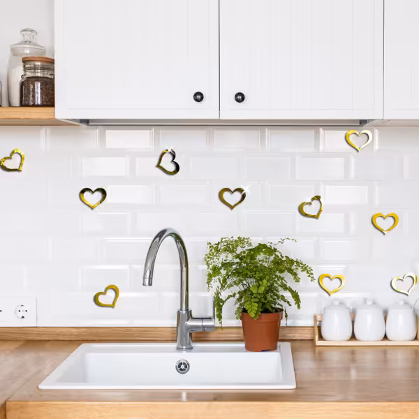 آینه دکوراتیو طرح قلب بسته 10 عددی