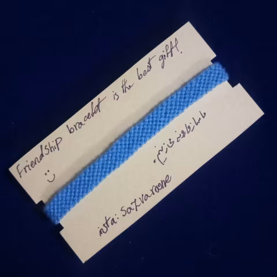 دستبند دوستی بافت مدل تک رنگ(رنگ آبی آسمونی)