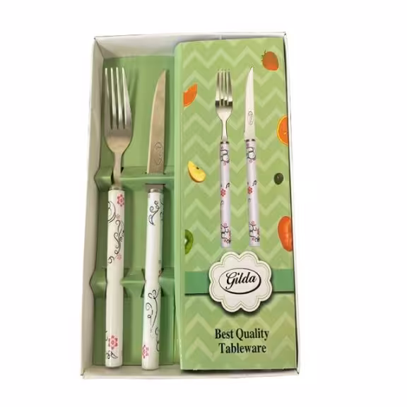 ست کارد و چنگال 12 پارچه گیلدا مدل گلدار کد 103

