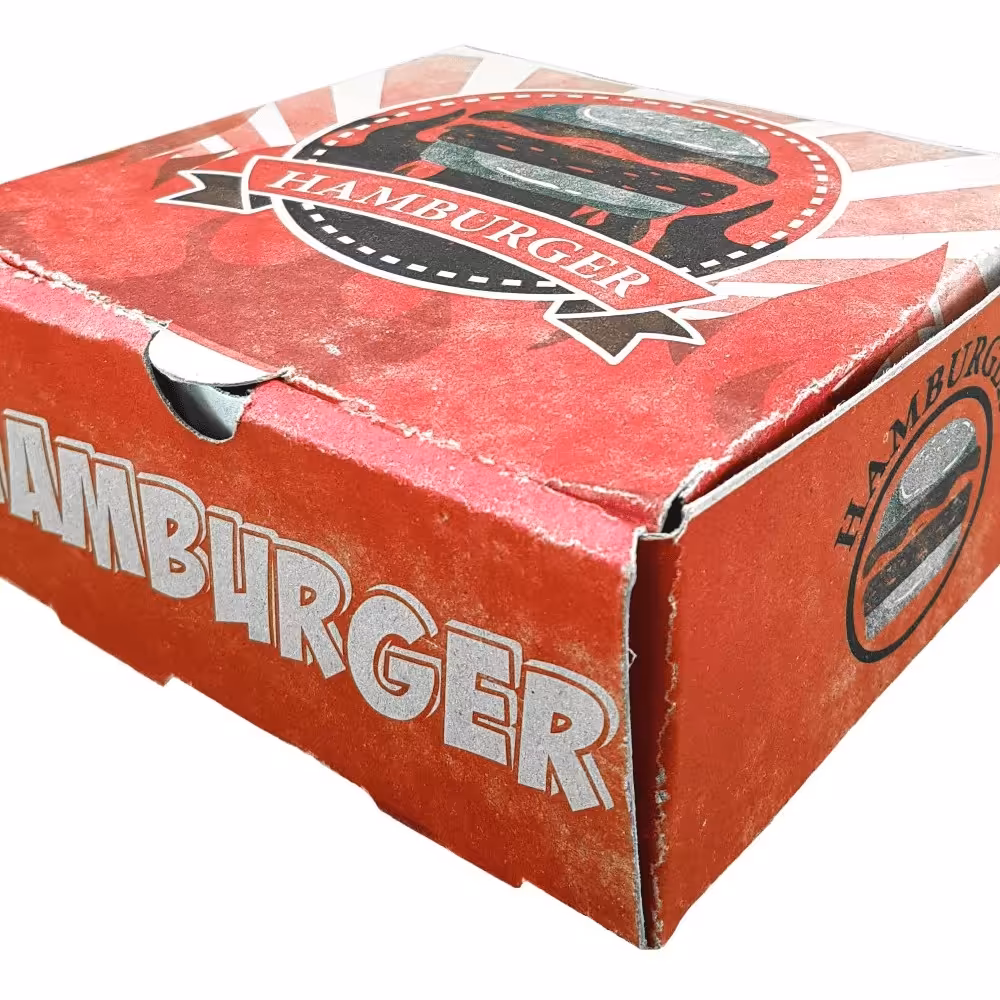 جعبه همبرگر درب پیتزایی فستفودی (بسته 200 تایی )