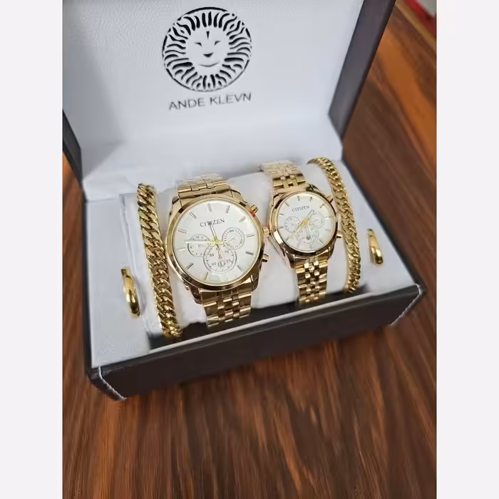 ست ساعت ودستبندو انگشتر مردانه و زنانه دارای رنگبندی