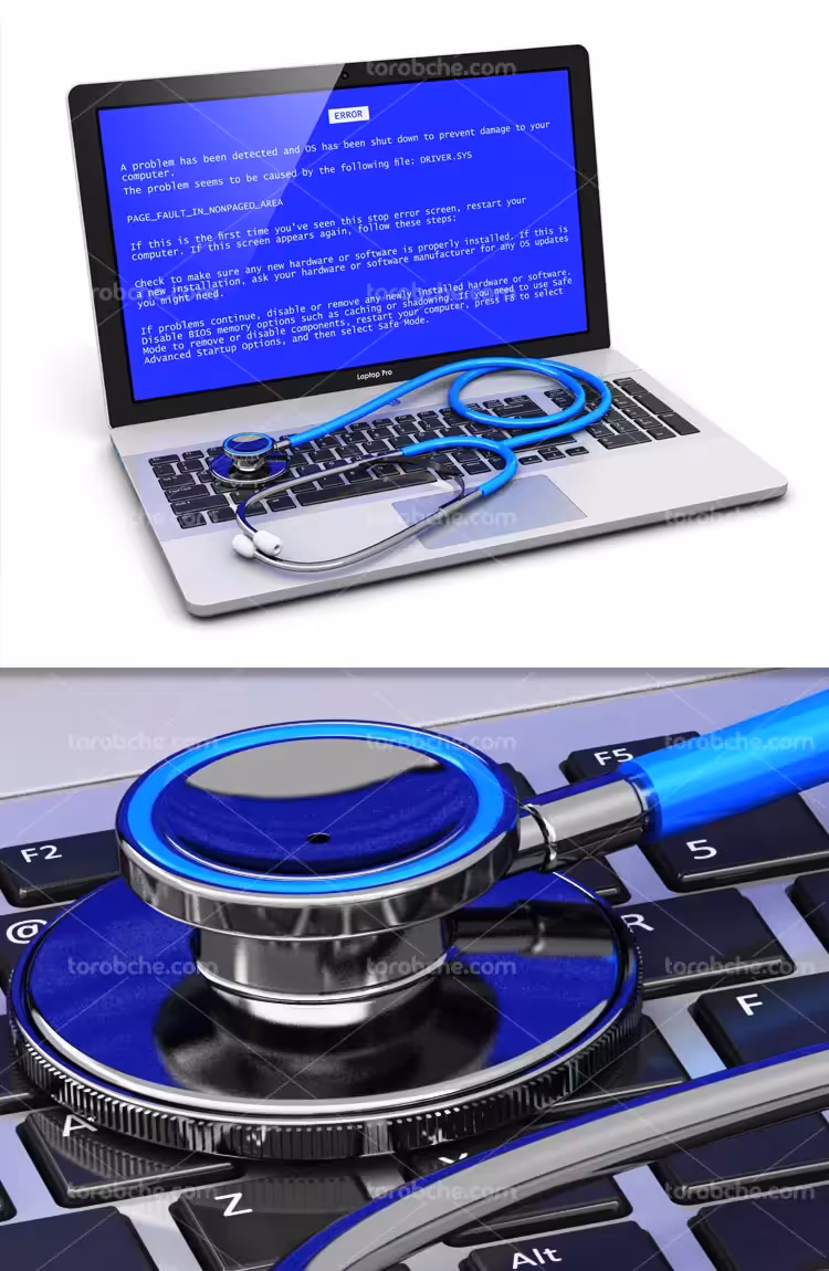 عکس مفهومی تعمیر لپ تاپ | گرافیک با طعم تربچه