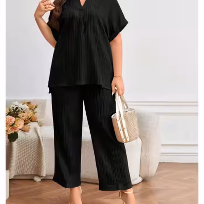 ست تیشرت و شلوار پاکتی آیوا سایزبزرگ8223