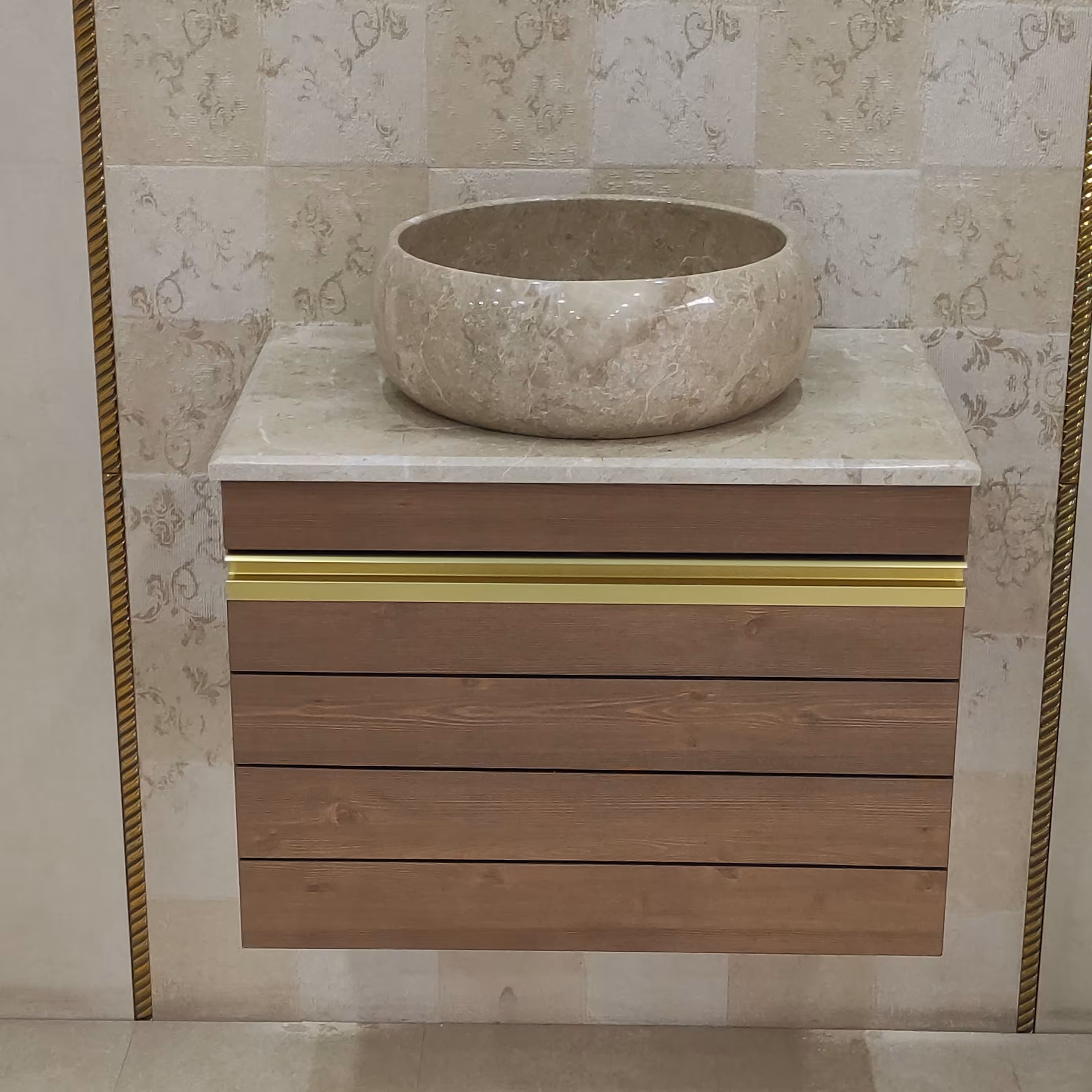 روشویی طرح چوب کاسه طبیعی