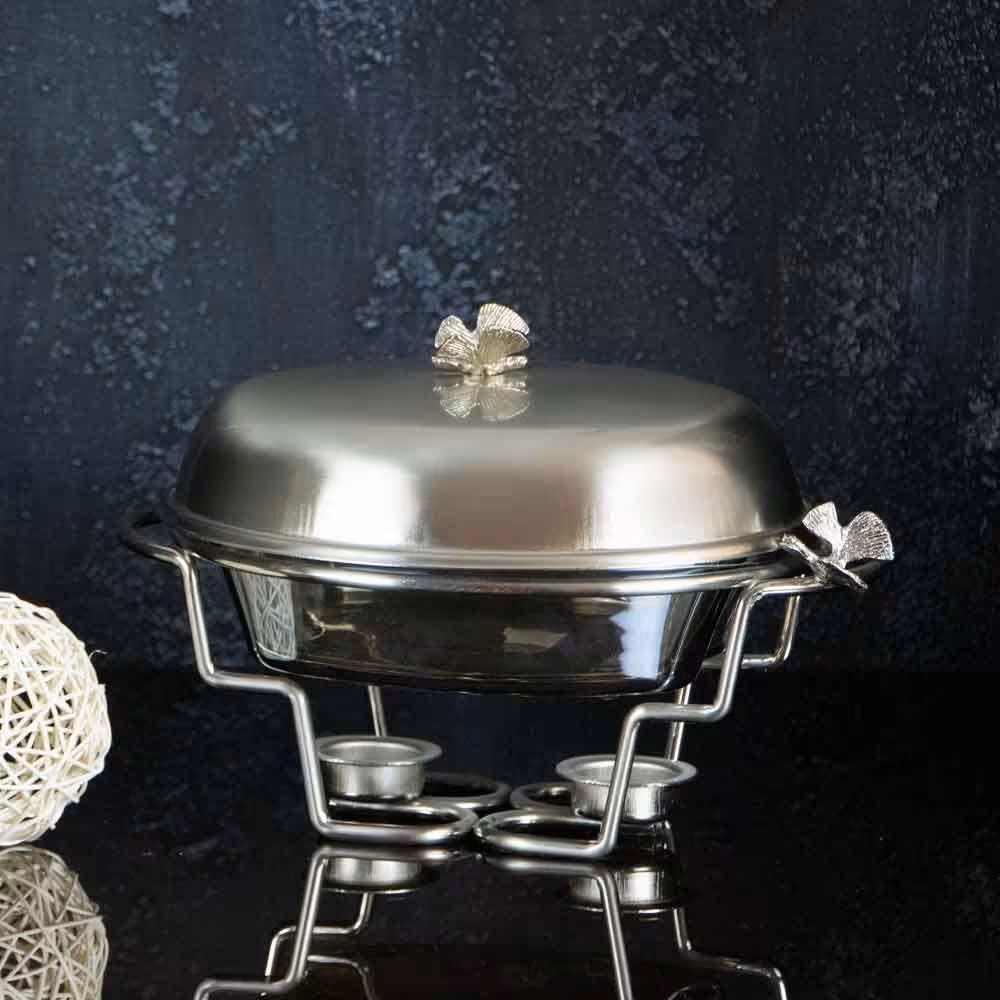 سوفله خوری نقره ای سالی نو پایه مفتولی مدل 5008N