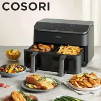 ایرفرایر دوقلو کوسوری امریکا با المنت بالا و پایین و دریچه بازدید برند COSORI مدل Dual air fryer CAF-R901 with clear window