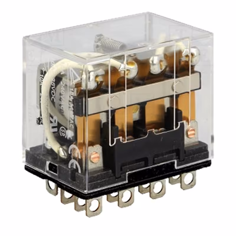 رله شیشه ای امرن 4 کنتاکت 10 آمپر 14 پایه LY4 100/110DC