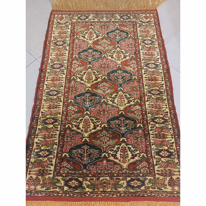 فرش ابریشم لانه زنبوری 1 متری دستباف - کد 2/175