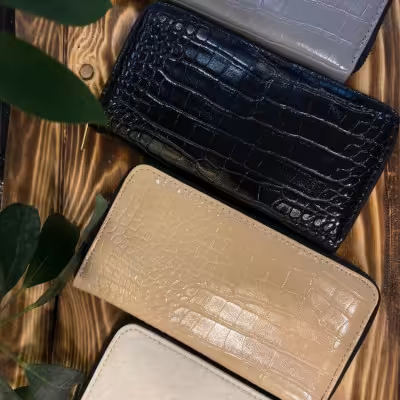 کیف پول پوست سوسماری چرمی