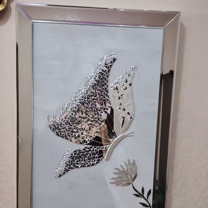 تابلو اینه طرح پروانه،دستساز،تابلو آینه کاری و دکوراتیو یکتا