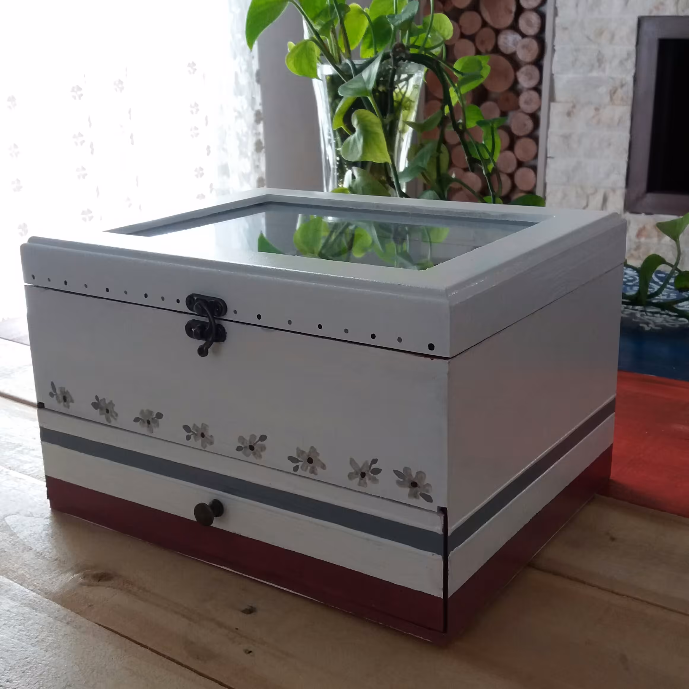 جعبه چوبی دوطبقه