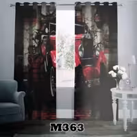 پرده چاپی پانچ  دوقواره طرح منظره کد m363