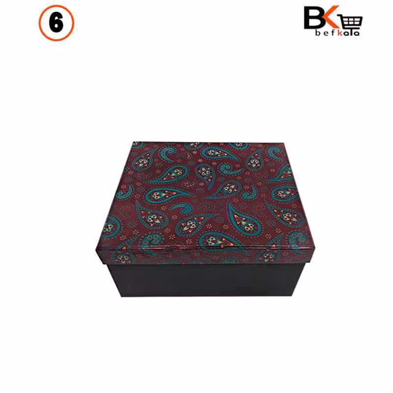 باکس کادویی مستطیلی طرح دار سایز شش