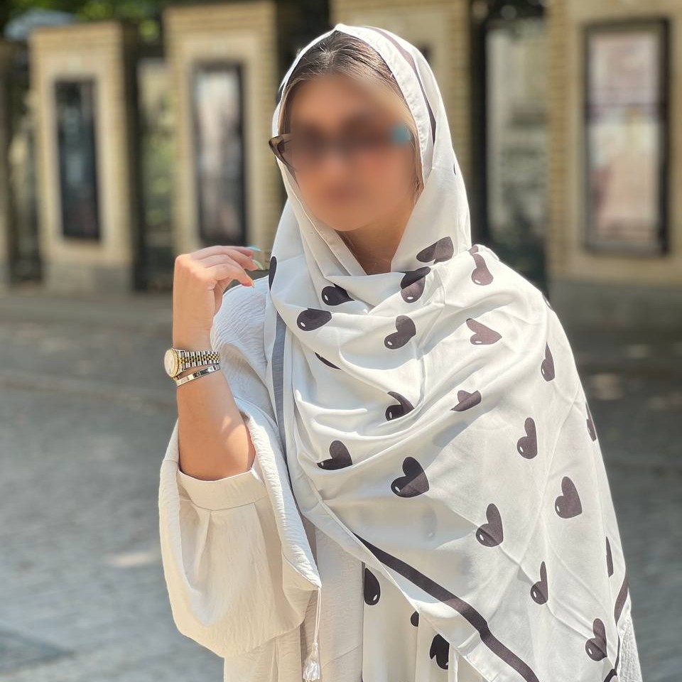 شال نخی سفید قلبی نرم و لطیف با ارسال رایگان