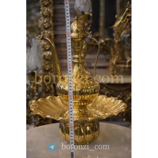 آفتابه لگن برنجی بزرگ طرحدار