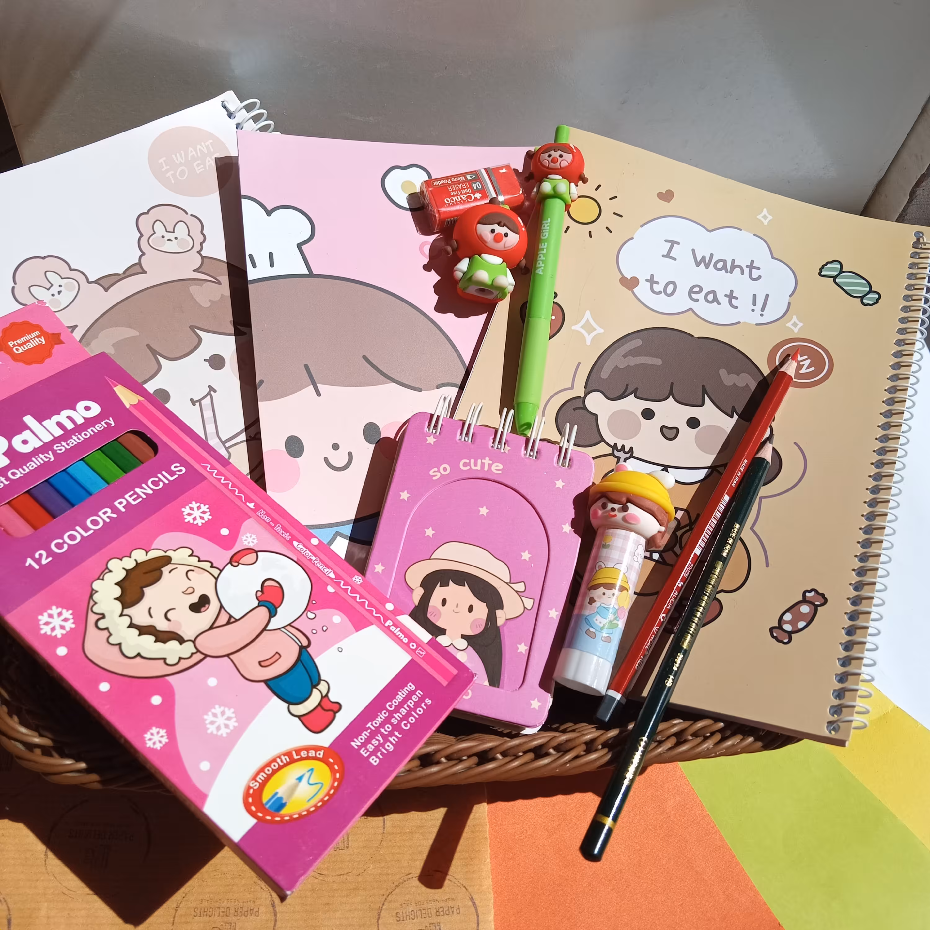 پک کلاس اول طرح دخترونه شامل 11 قلم لوازم التحریر