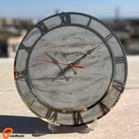 ساعت دیواری رزینی دستساز قطر 30 طرح ابروباد با موتور آرام گرد تضمینی