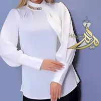 بلوز مجلسی زنانه یقه کرواتی زنجیری 
