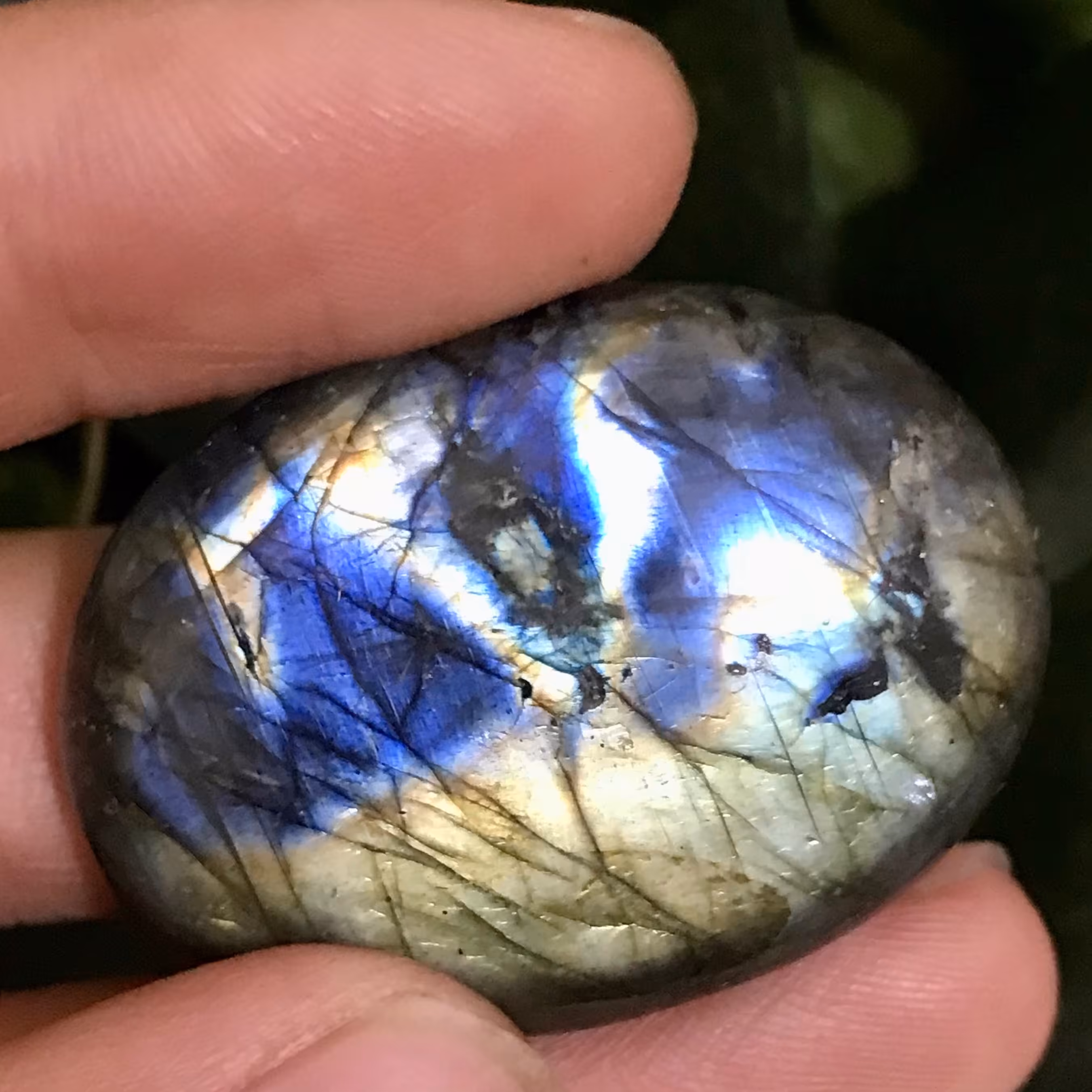 لابرادوریت درشت مدالی با تلالو بسیار زیبا مناسب ساخت آویز فاخر مردانه و زنانه