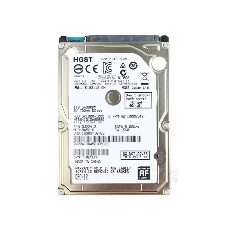 هارد دیسک لپ تاپ اچ جی اس تی با ظرفیت 1 ترابایت