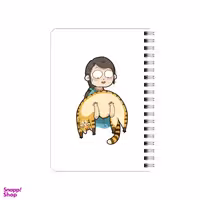 دفترچه یادداشت بامبیلیپ مدل چوبی طرح دختر و گربه آویزان کد 0949852