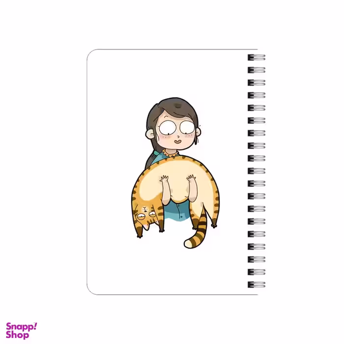 دفترچه یادداشت بامبیلیپ مدل چوبی طرح دختر و گربه آویزان کد 0949852