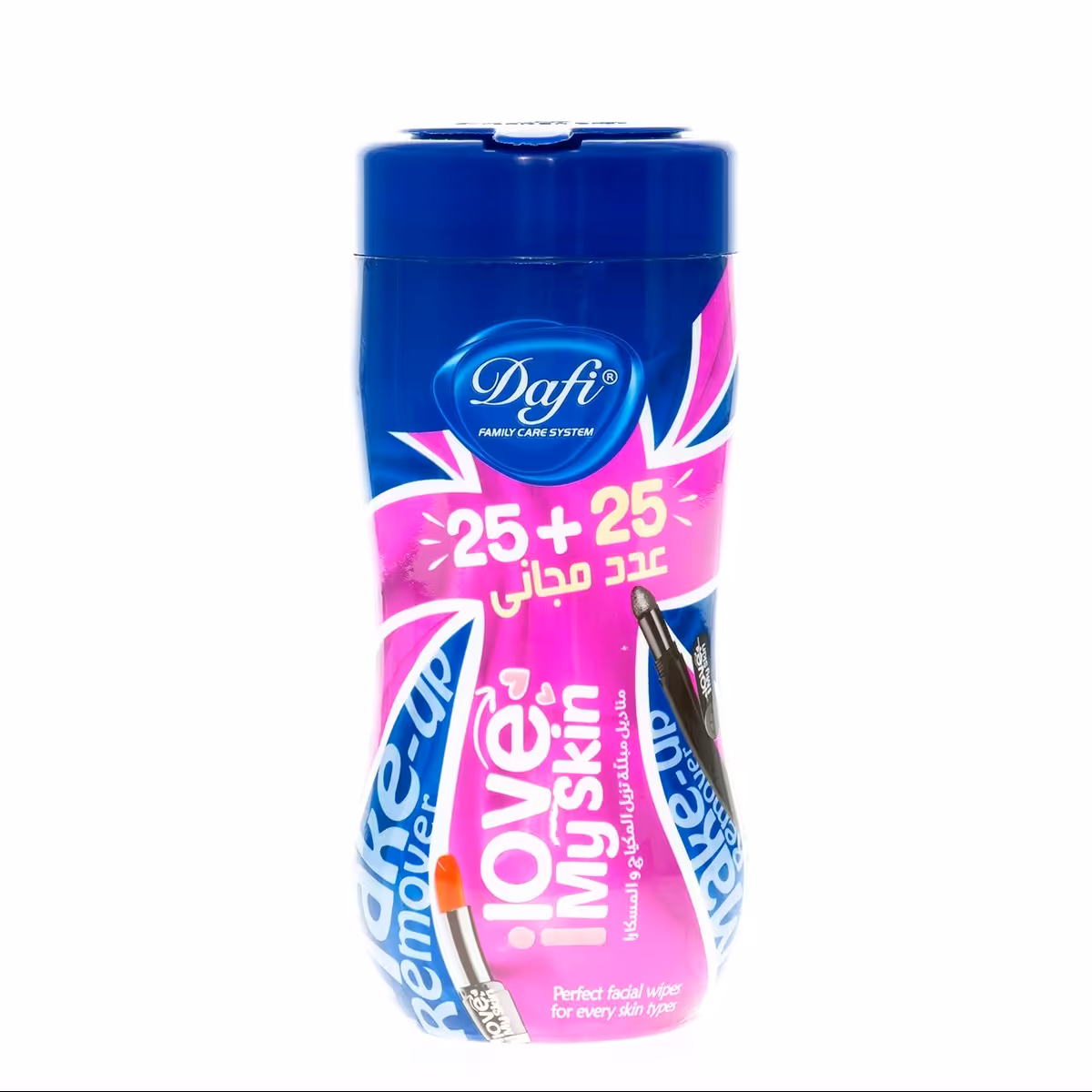 دستمال مرطوب پاک کننده آرایش کمر باریک 25در 25 دافی