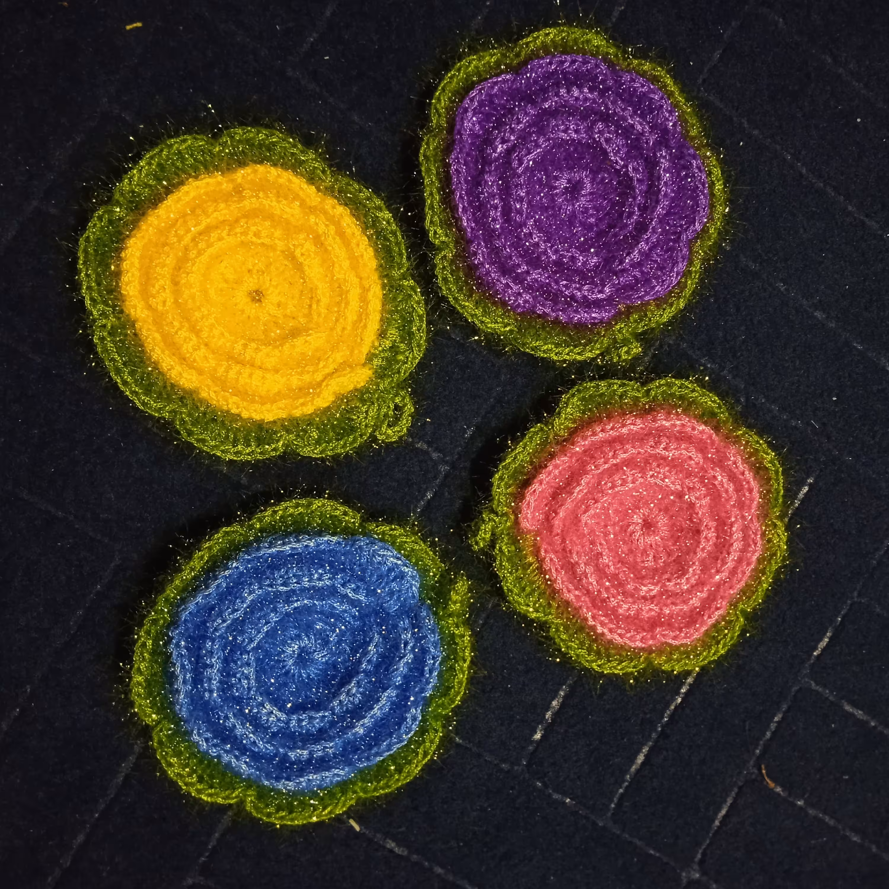 اسکاج بافتنی ظرف شویی طرح گل رز