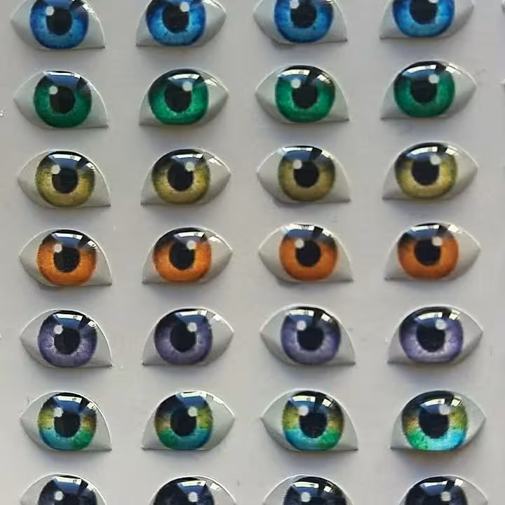 چشم رزینی رنگین *10میل*10جفت 