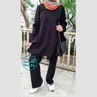 تونیک شلوار رزا رنگ مشکی سایز ایکس لارج 