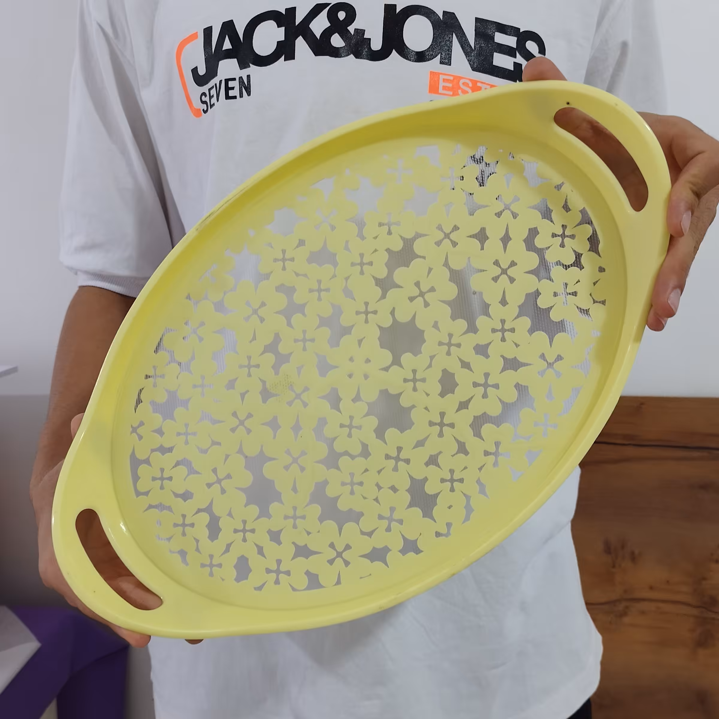 سینی پلاستیکی بیضی کد 1288 زرد 