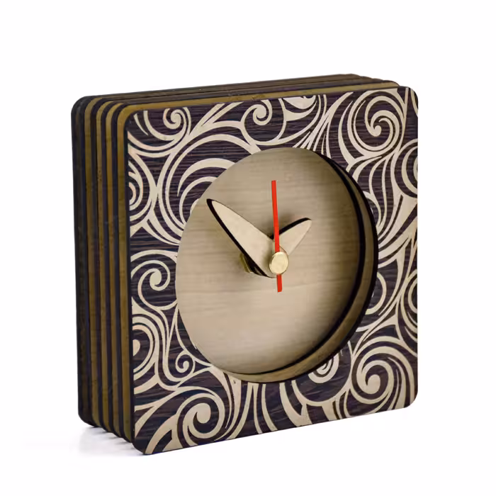 ساعت رو میزی ام دی اف کد 002 مان لیزر