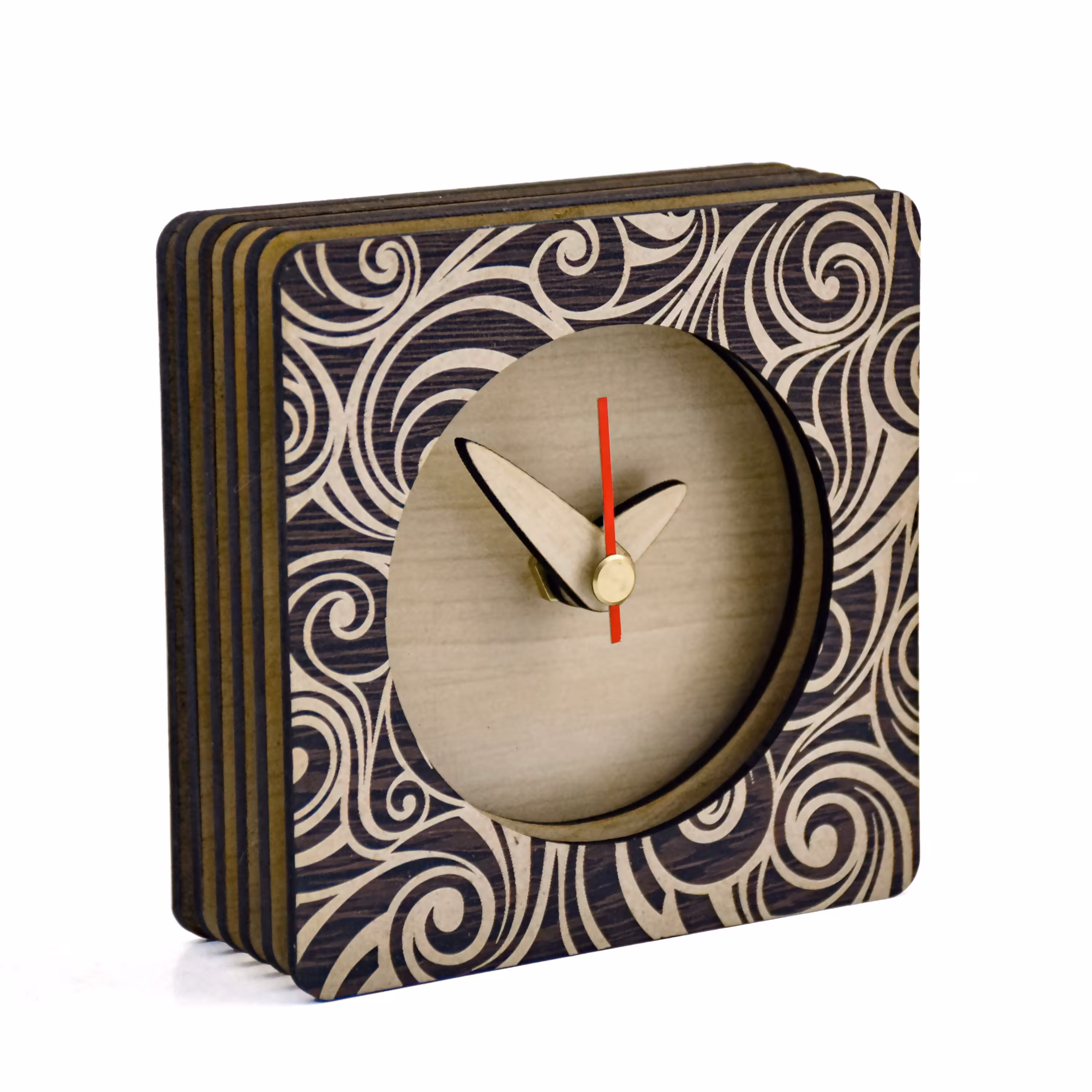 ساعت رو میزی ام دی اف کد 002 مان لیزر