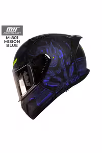 کلاه کاسکت موتورسیکلت آبی موتور Mototez Full Face Off سیکلت 801 ام تی اس MTS