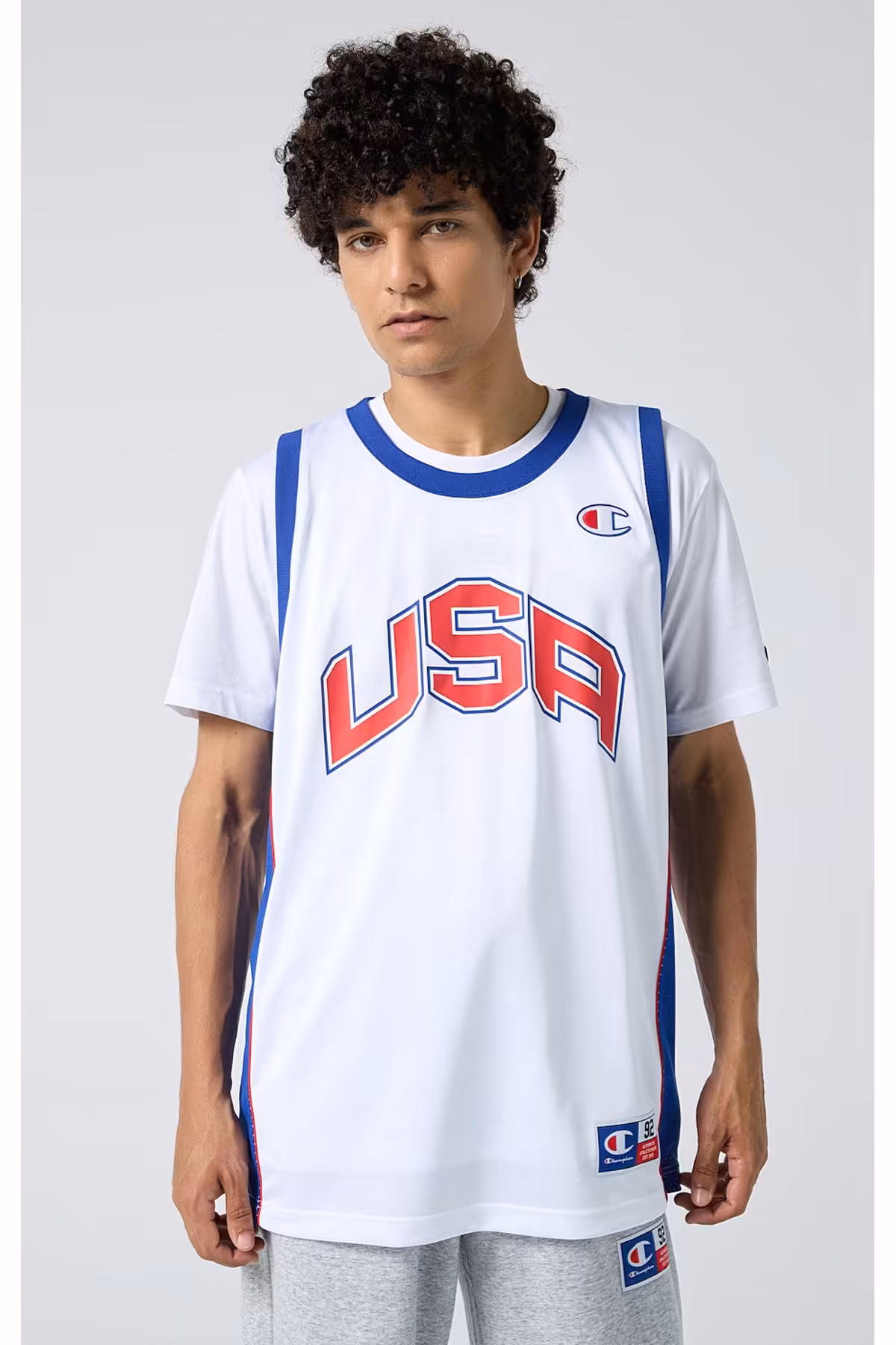 پیراهن ورزشی سفید مردانه تانک یکپارچهسازی با سیستمعامل Champion