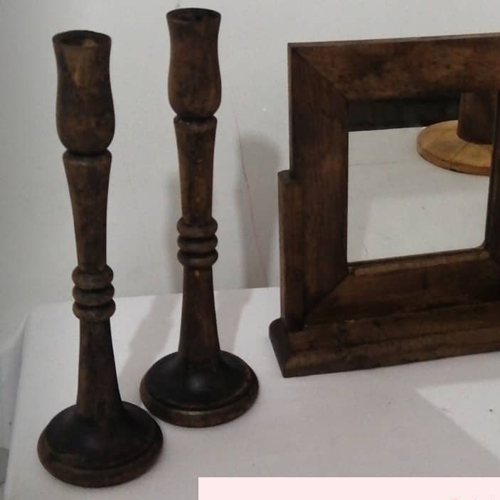 شمعدان چوبی ارتفاع 20