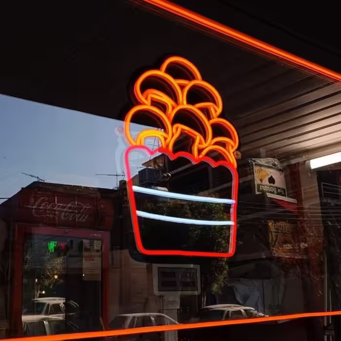 تابلو نئون طرح فست فود 2 fast food 