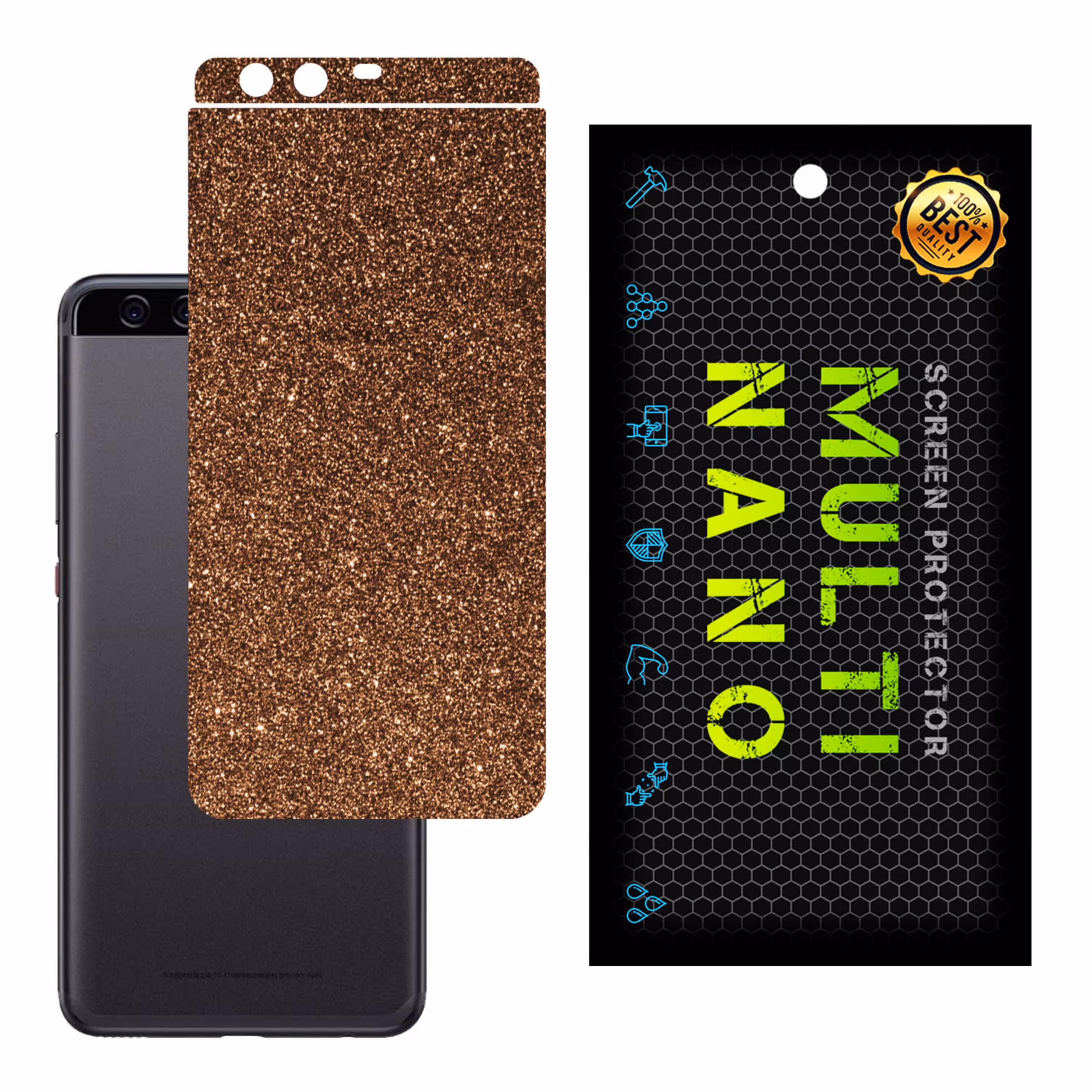 برچسب پوششی MultiNano مدل X-G1F-Bronze برای پشت موبایل هوآوی P10 Plus