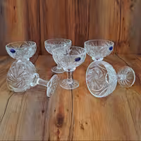 بستنی خوری کریستال مدل خورشیدی تراش کد 811 بسته 6 عددی تولید چین