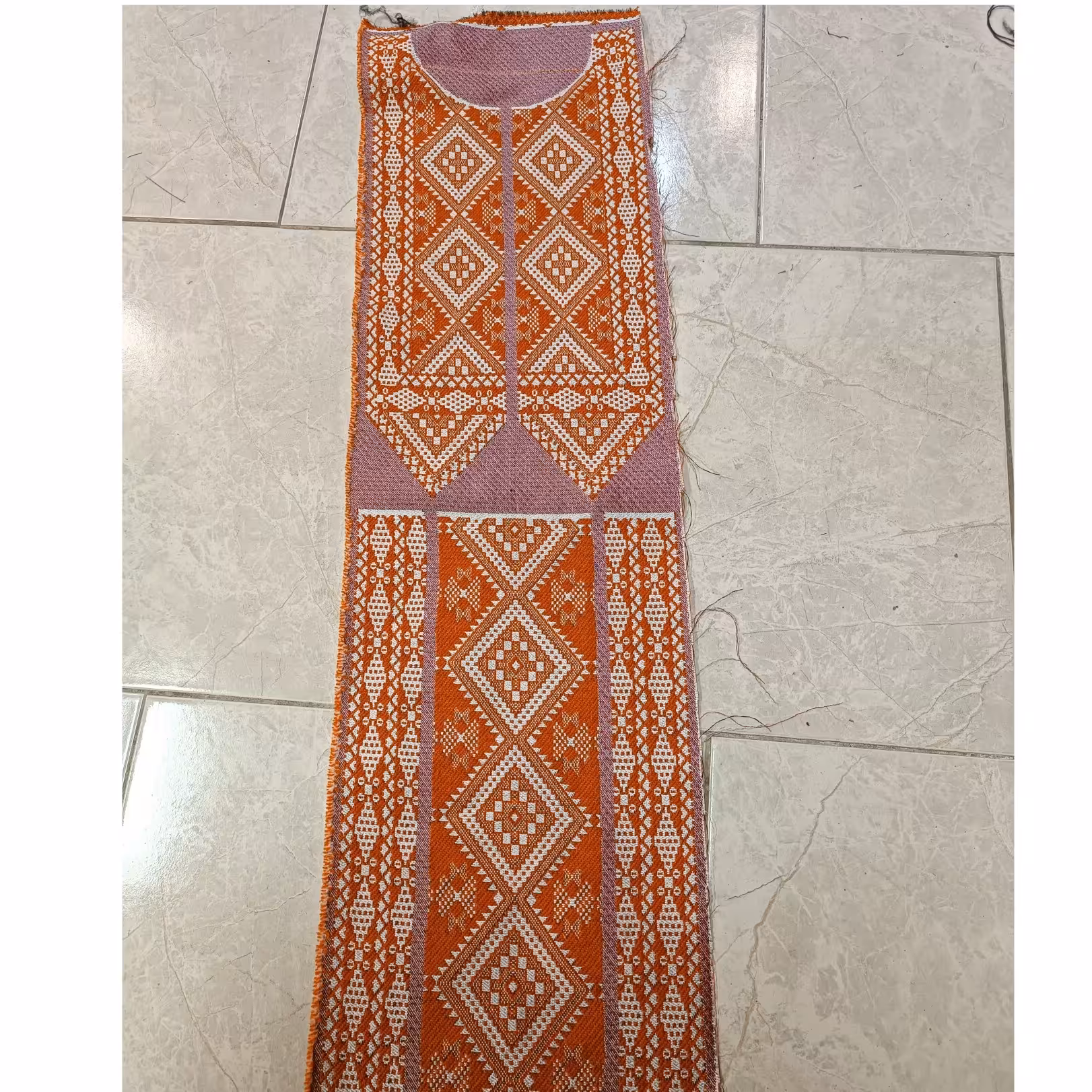 پنل لباس طرح بافت نپالی تک رنگ 5 تکه شامل جلو سینه و سرآستین ها و کمربند 