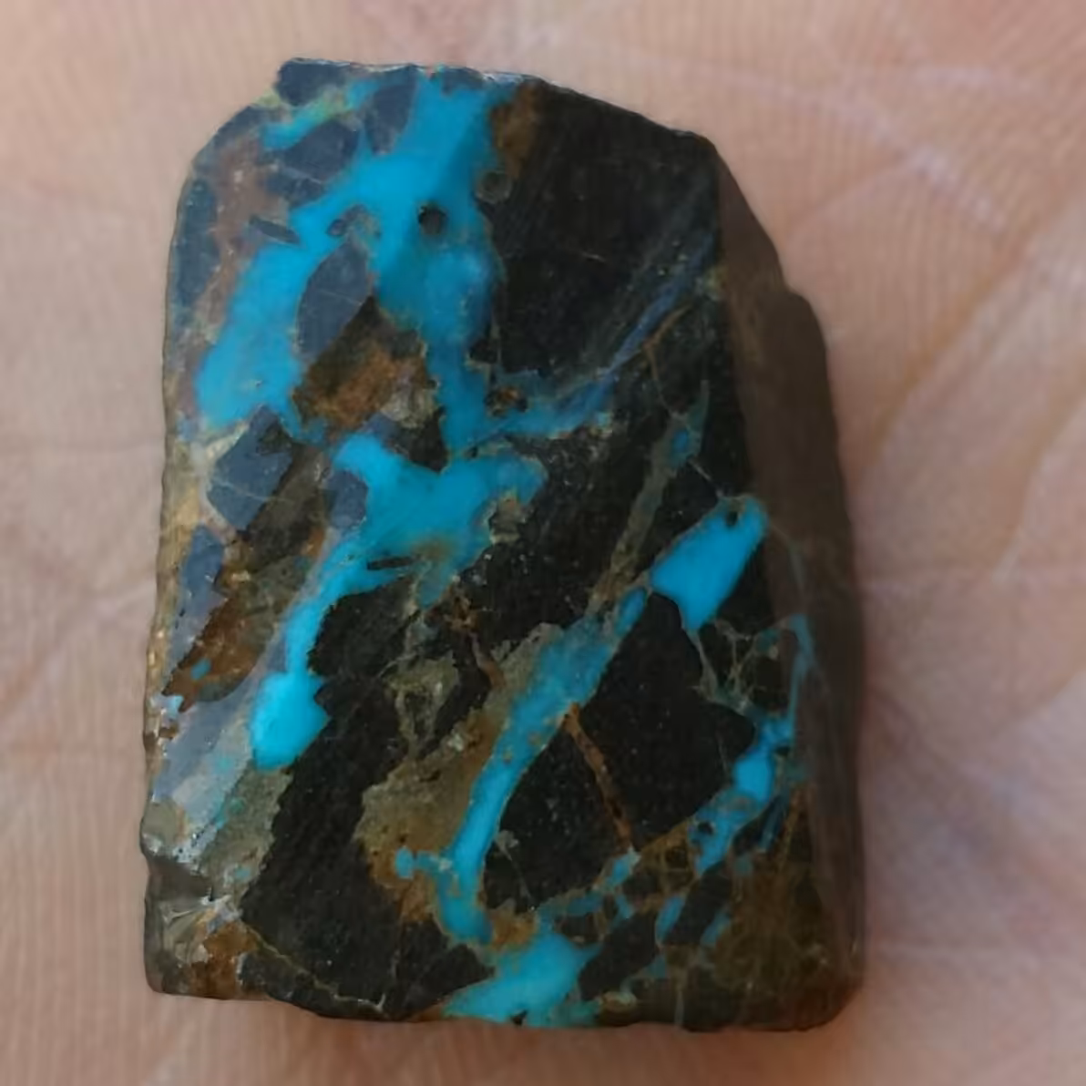 اسلایس سنگ راف فیروزه اصل نیشابور 100 در 100 طبیعی شاهکار خلقت خاص محشششر