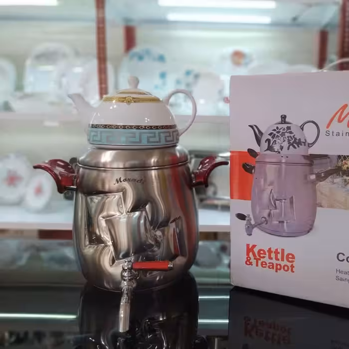 کتری و قوری مرادی کف چدن (کتری شیردار)